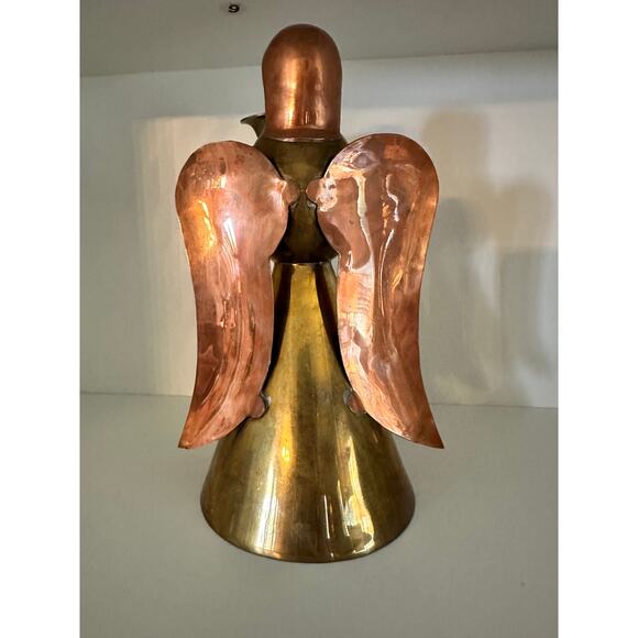 Vintage Set of 3 Brass Copper Angel Candle Holders Holiday Table Decor - Picture 8 of 14